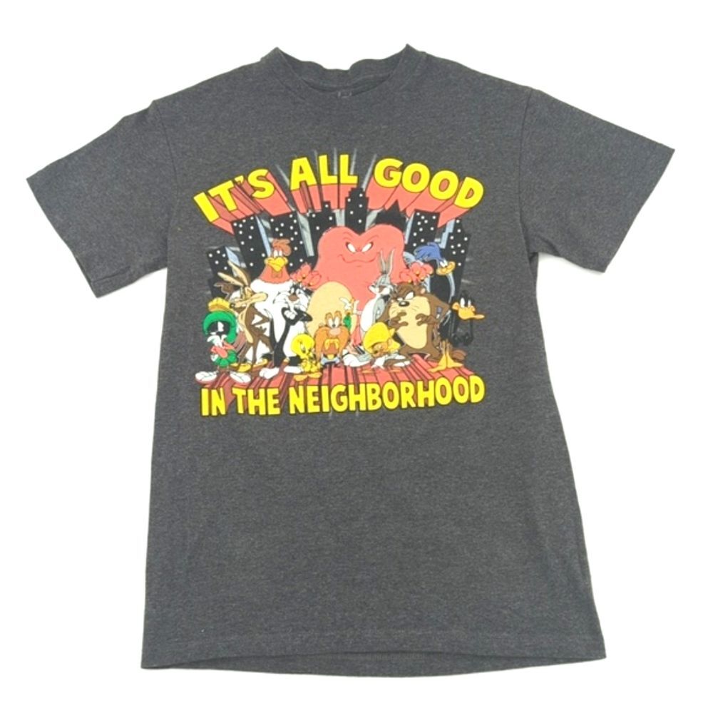 Looney Tunes Vintage 90s Men's Gray Graphic Cartoons T-Shirt Size Small